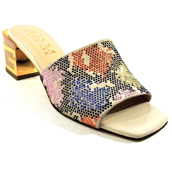 ALESSANDRO DI MARIA 🇮🇹 WOMEN'S BEIGE SUEDE SUMMER FASHION MULES - Picture 3 of 8